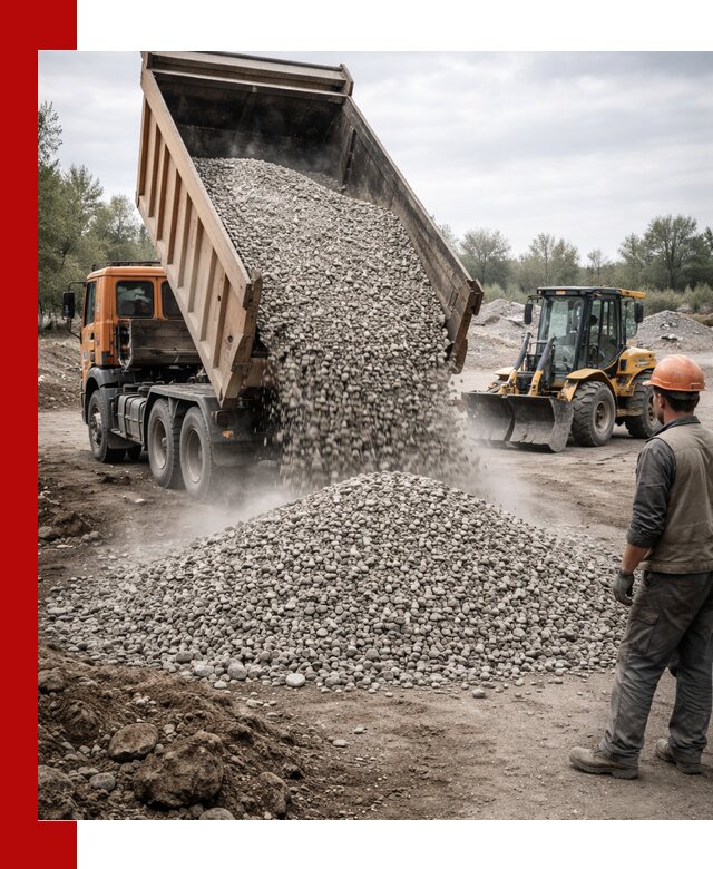 Доставка щебня в Лесосибирске крупными и мелкими фракциями