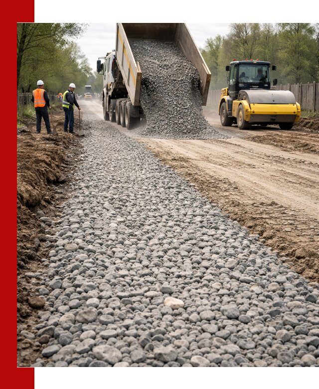 Доставка щебня для отсыпки дорог в Лесосибирске высокого качества