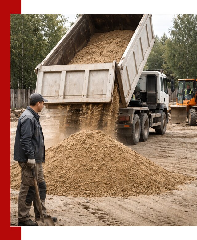 Доставка и продажа песка с разгрузкой в Лесосибирске
