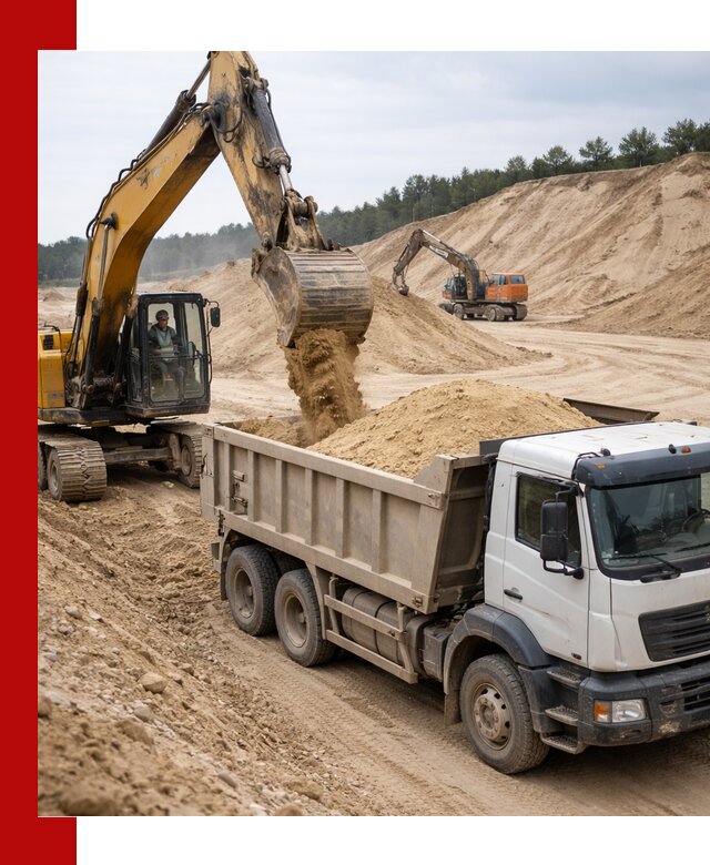 Доставка карьерного песка с самосвалами и разгрузкой в Лесосибирске