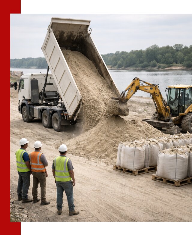 Доставка речного песка в Лесосибирске самосвалами и погрузкой