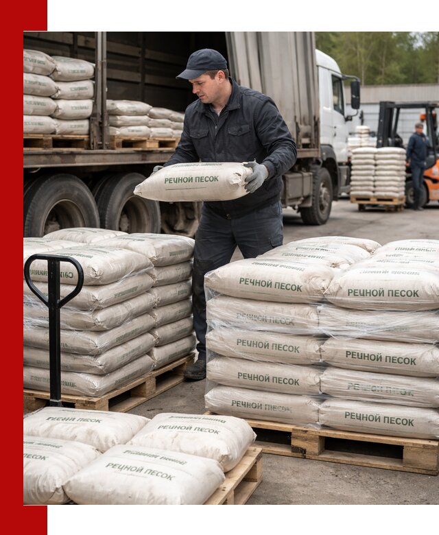 Речной песок в мешках с доставкой в Лесосибирске