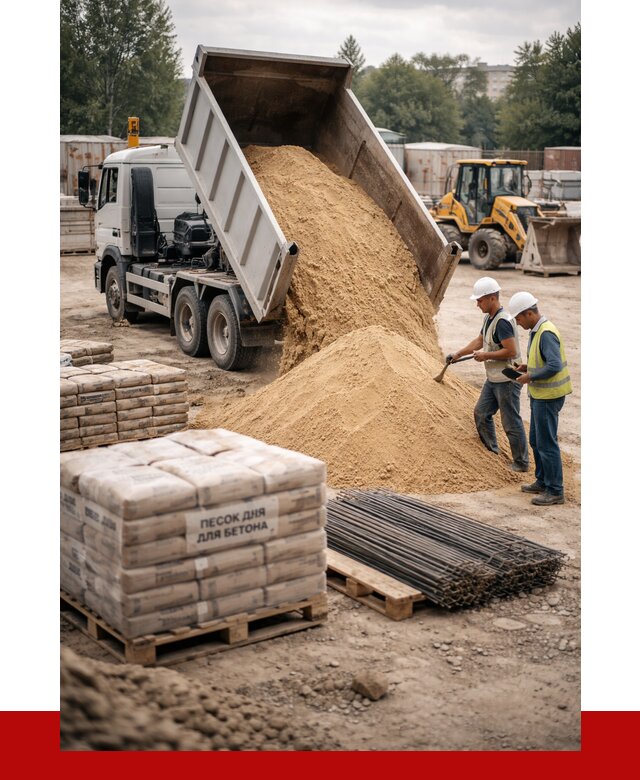 Песок для бетона в Лесосибирске от 2604 р. с доставкой, ПРОНЕРУДЛсс