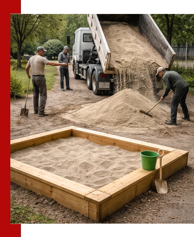 Песок для песочницы с доставкой в Лесосибирске недорого и чистый
