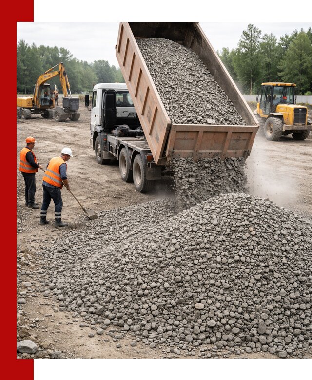 Доставка гравия фракции 40-70 в Лесосибирске оптом и в розницу