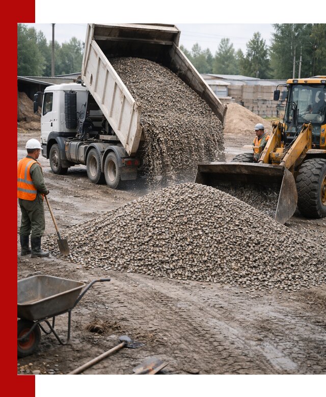 Мытый гравий с доставкой в Лесосибирске от карьера до участка