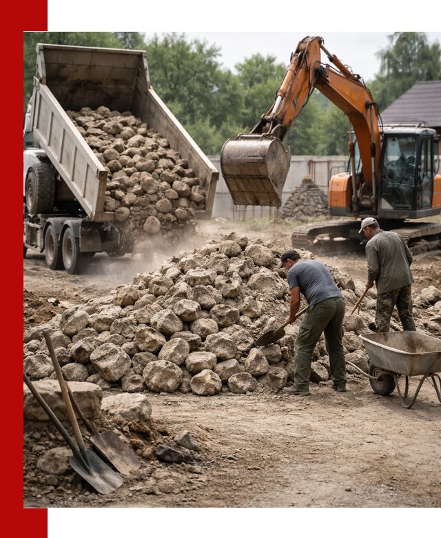 Доставка и разгрузка бутового камня в Лесосибирске