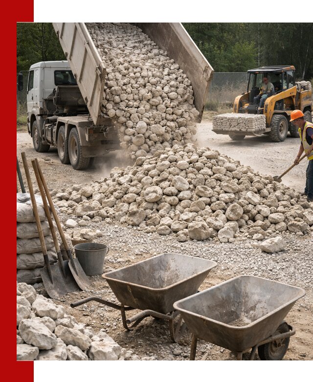 Доставка и продажа бутового известнякового камня в Лесосибирске