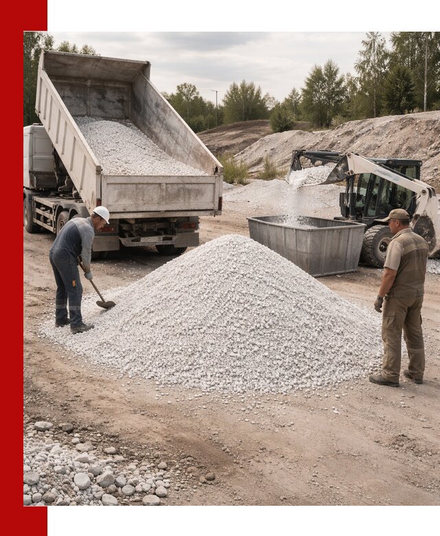 Доставка и продажа белой мраморной крошки в Лесосибирске