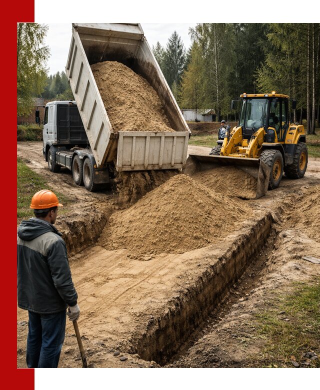 Доставка песчаного грунта в Лесосибирске для строительных работ