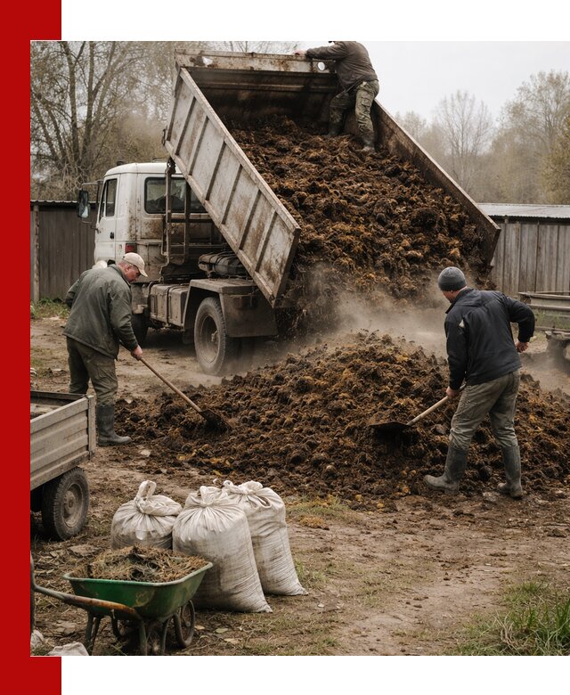 Доставка коровьего навоза самосвалом в Лесосибирске