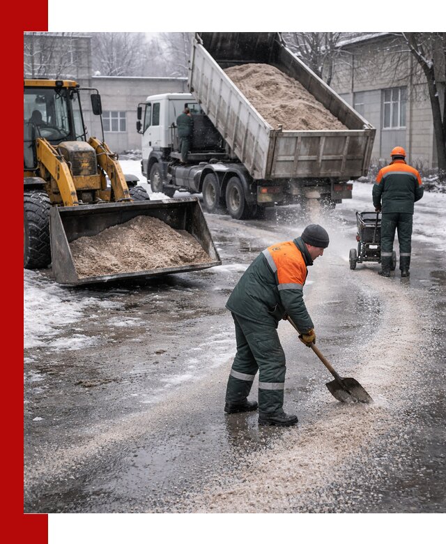 Реагент против гололеда с доставкой и нанесением в Лесосибирске