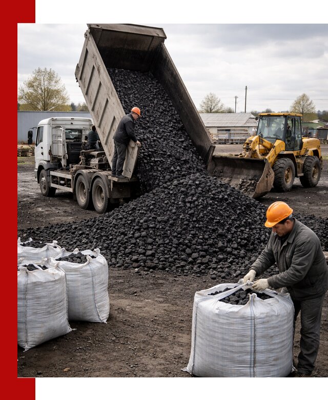 Доставка каменного угля в Лесосибирске оптом и в розницу