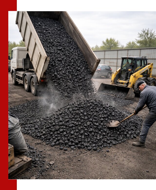 Доставка угля орех в Лесосибирске оптом и в розницу
