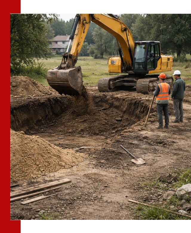 Рытье котлована под фундамент в Лесосибирске (быстро и недорого)