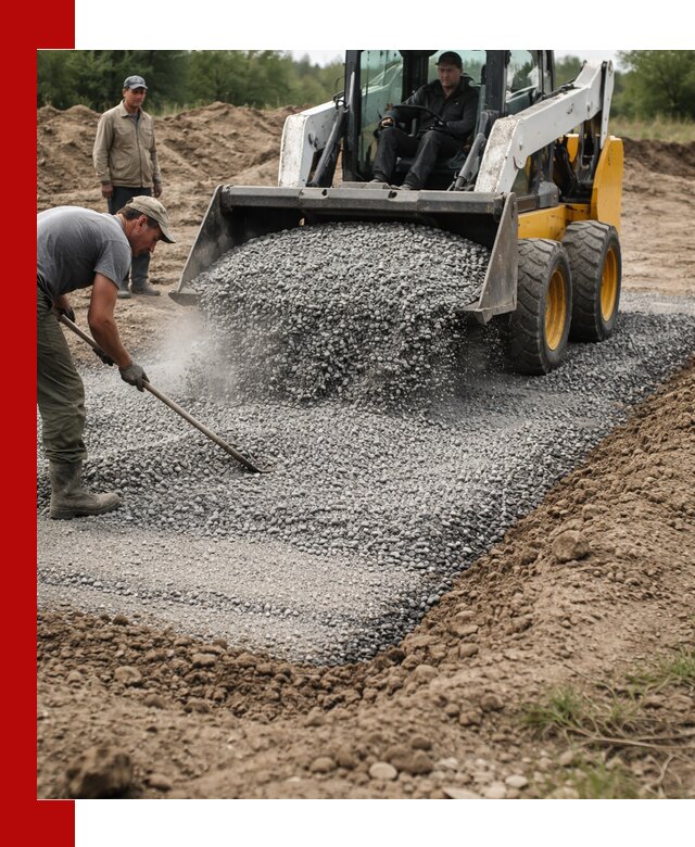 Устройство щебеночной подушки в Лесосибирске для дорог и фундаментов